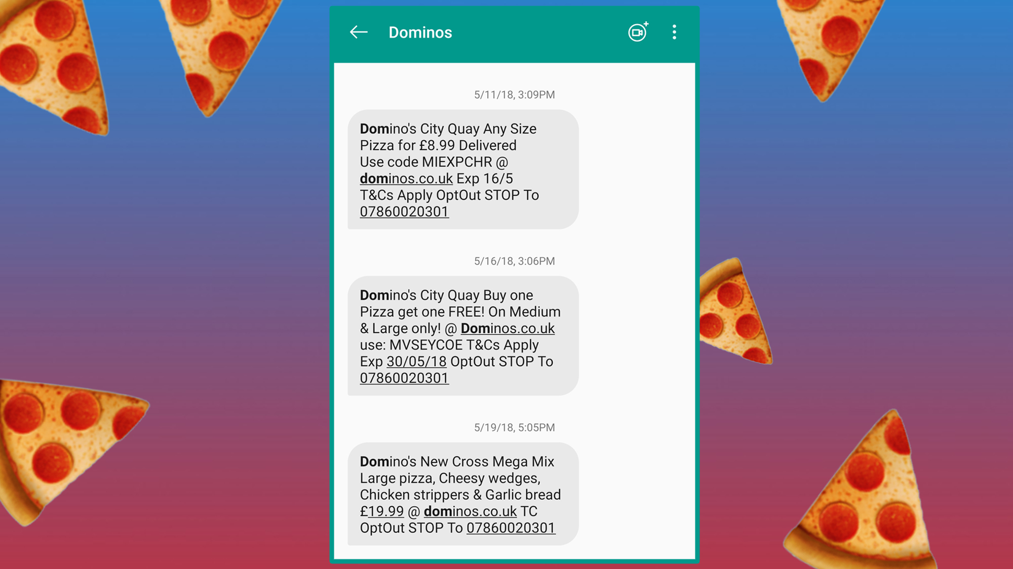Domino's Won't Stop Sending Me Promotional Texts