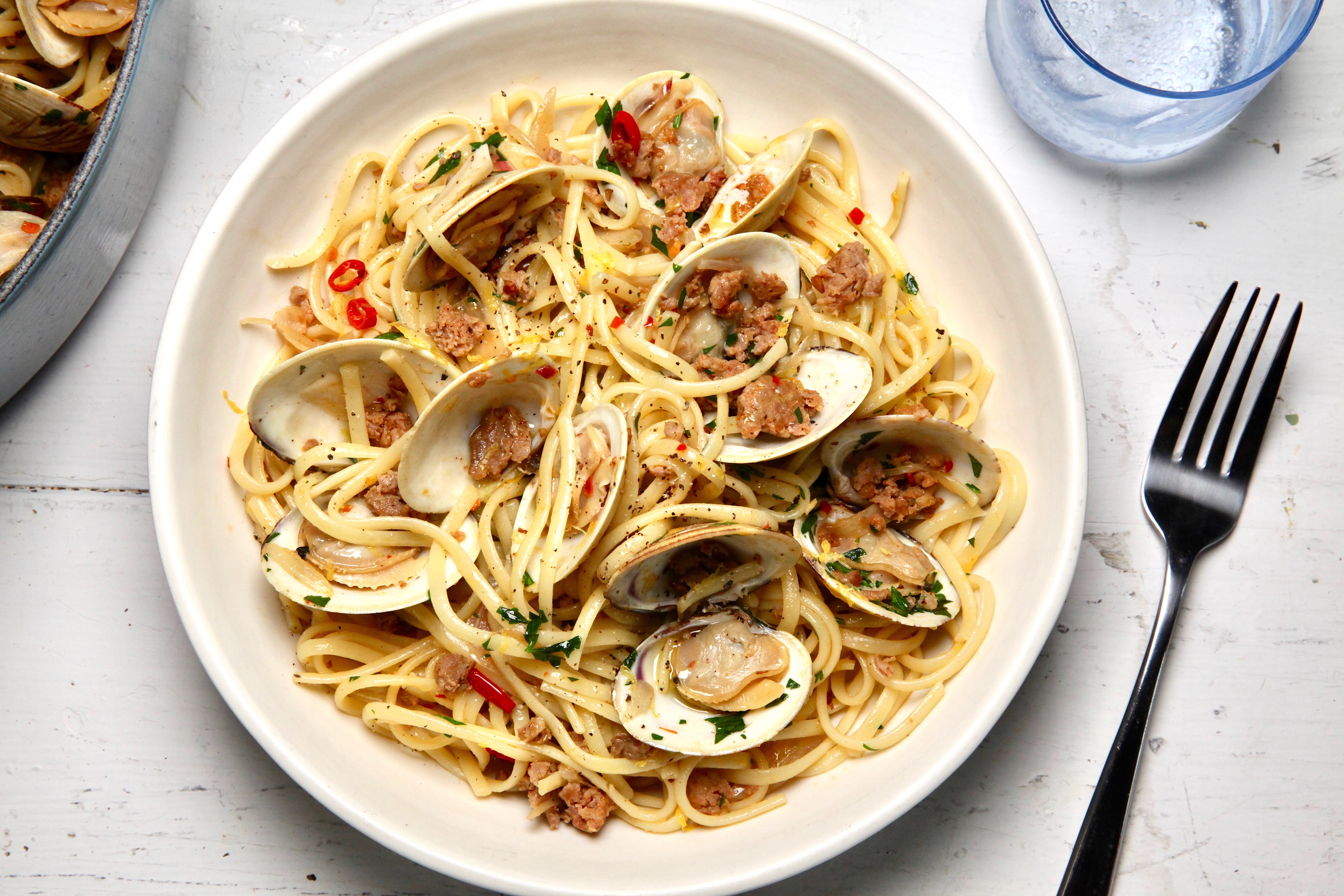 Linguine with Clams and Chorizo Recipe