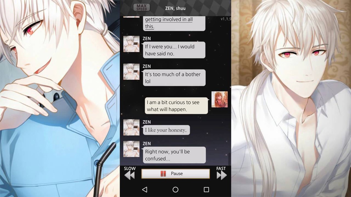 Второстепенный персонаж в отоме игре. Зен Mystic Messenger. Хана и Зен мистический мессенджер. Хиёриша дзен.