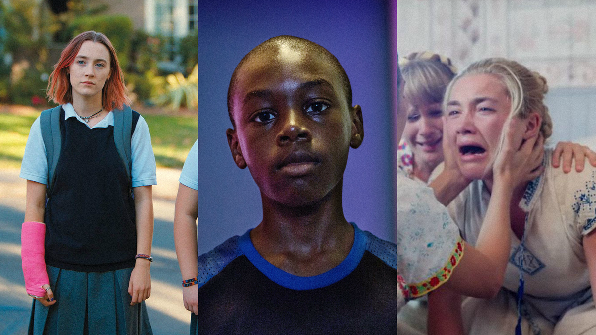 Collection of A24 movies (from left to right), pictures from Lady Bird (2017), Moonlight (2016), and Midsommar (2019).   VICE. 2022.