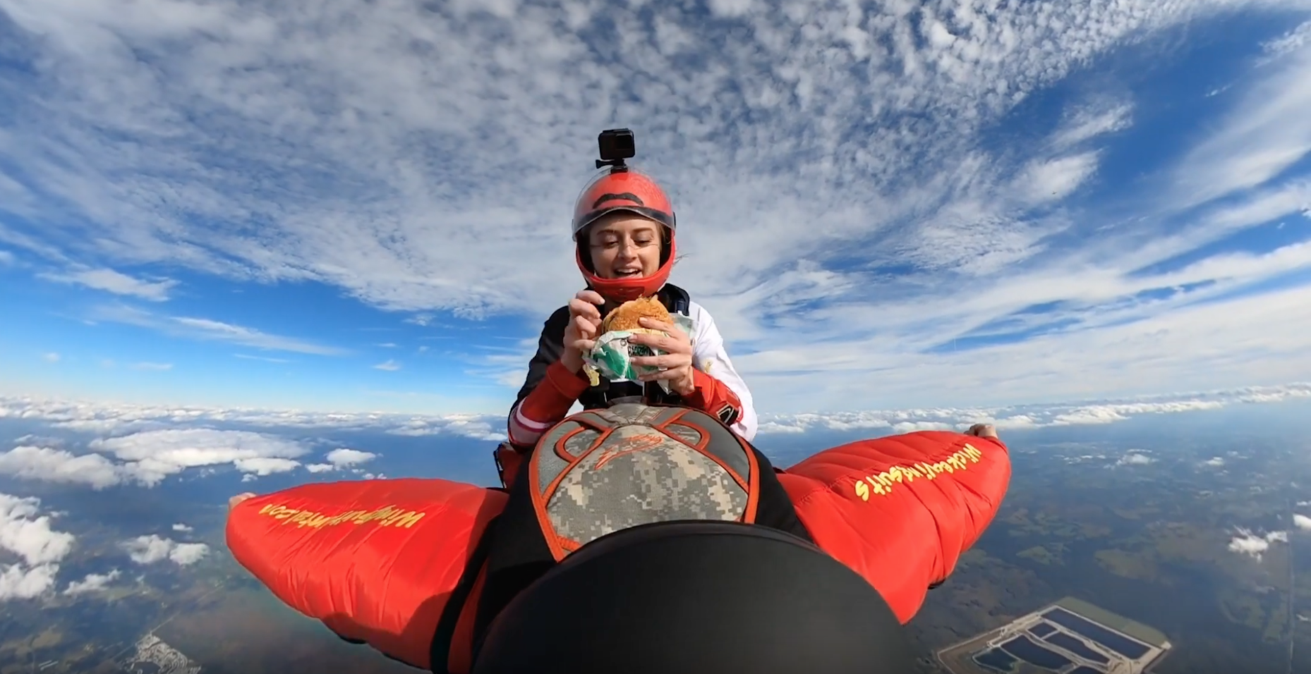 Meet The Skydiver Who S Eating Pizza And Burgers Mid Jump