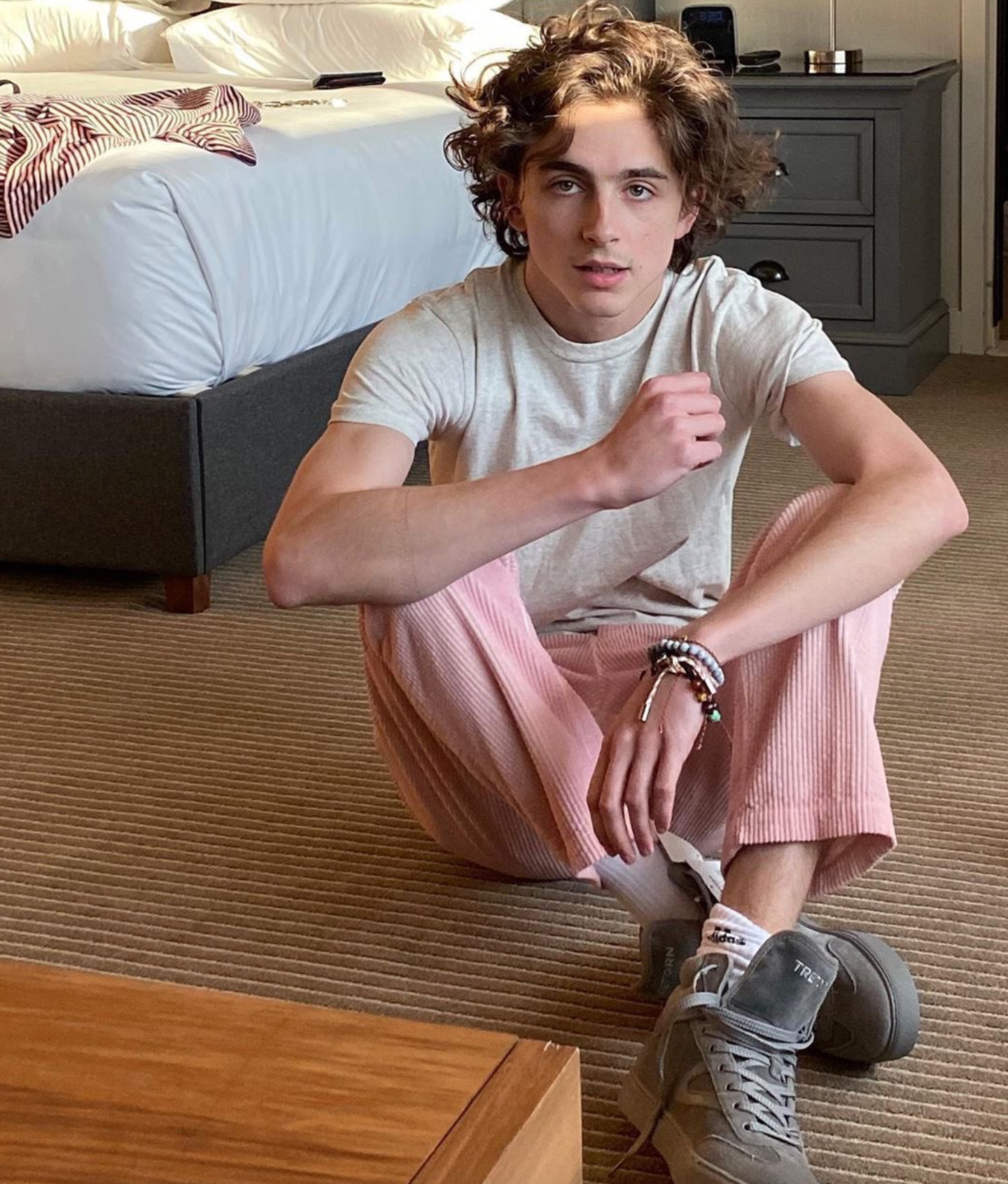 Timothée Chalamet can't stop wearing his fans' gifts