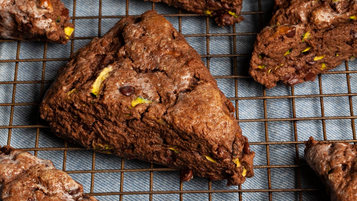 Chocolate Chocolate Chip Zucchini Scones Recipe