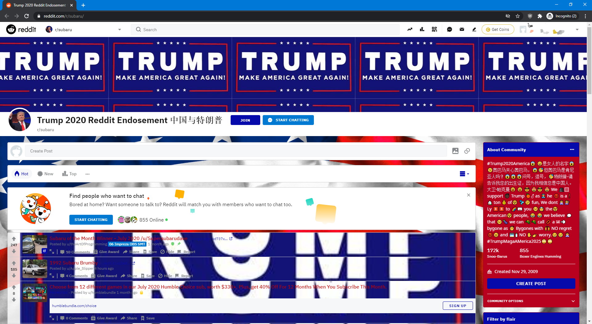 Hackers Supporting Trump Attack Reddit, Post MAGA Messaging Across 72 Groups