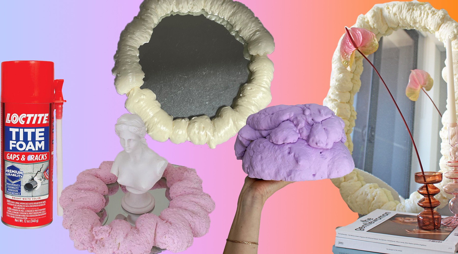 DIY Expanding Foam Mirror - Make a Statement Mirror - monsterscircus