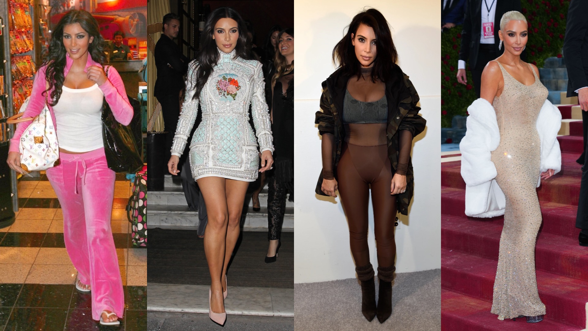 2010s fashion: Kim Kardashian's style of Juicy Couture tracksuits, Yeezy  athleisure and Balenciaga and Marilyn Monroe's dress at the Met Gala