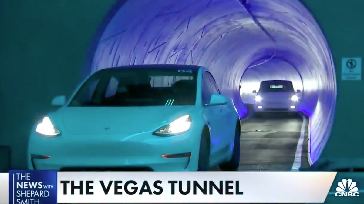 Last night, Shepard Smith ran a segment on his CNBC show revealing Elon Musk's Boring Campany's new Las Vegas car tunnel, which was paid for
