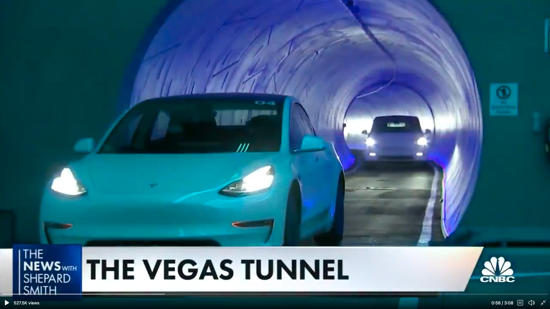 Last night, Shepard Smith ran a segment on his CNBC show revealing Elon Musk's Boring Campany's new Las Vegas car tunnel, which was paid for