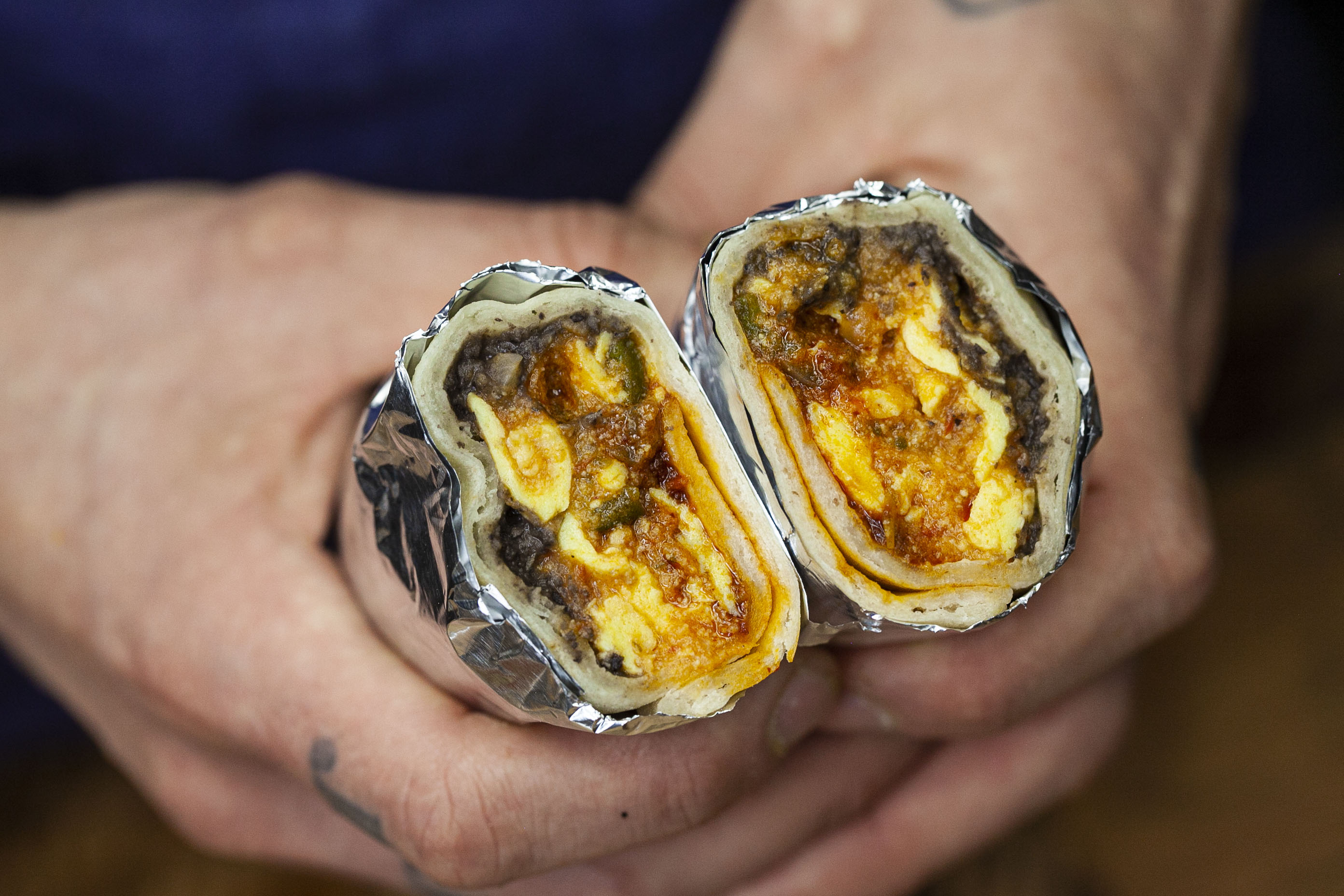 Egg, Tomato, and Black Bean Breakfast Burrito Recipe