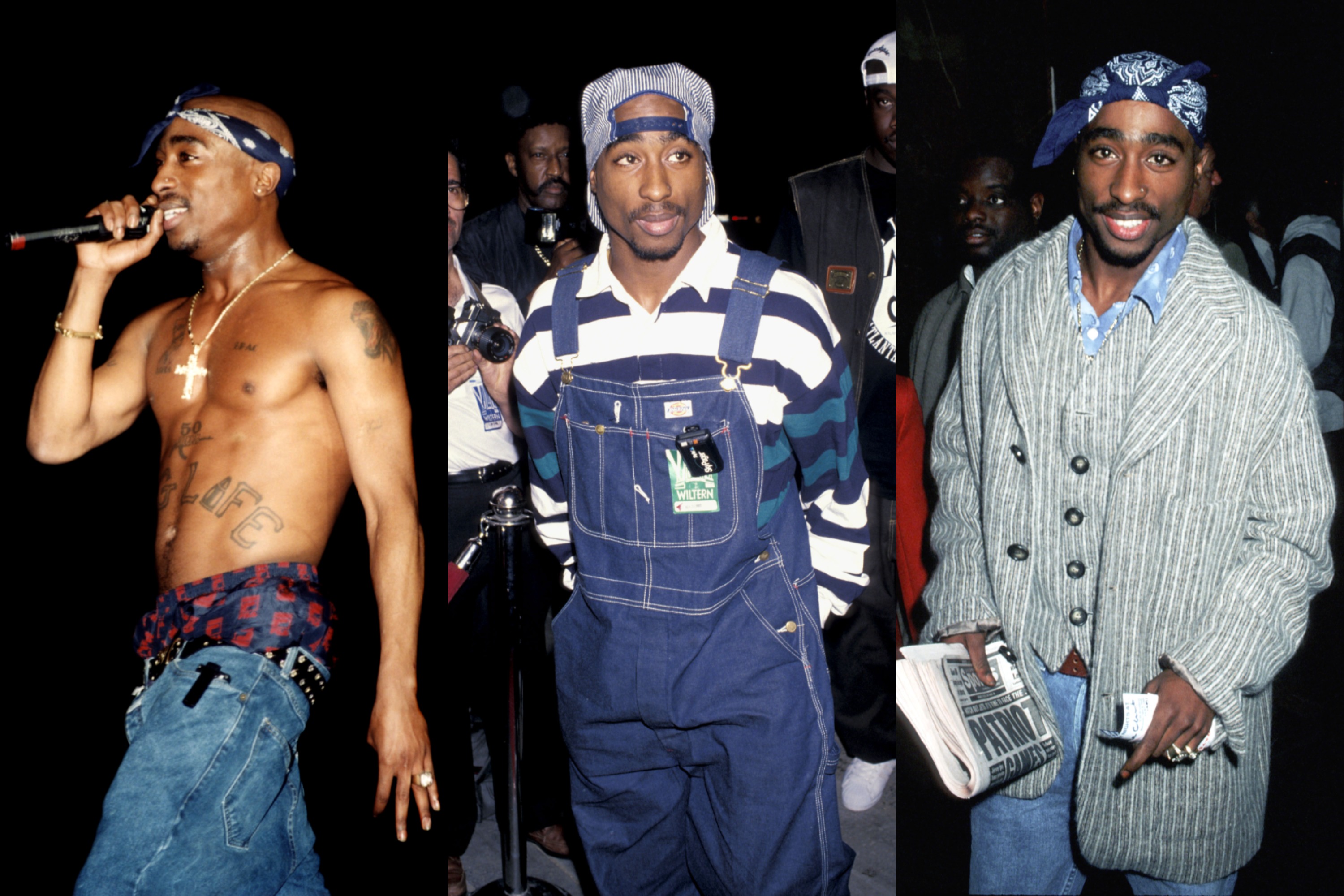 90s Fashion: Tupac Shakur's street style in iconic outfits