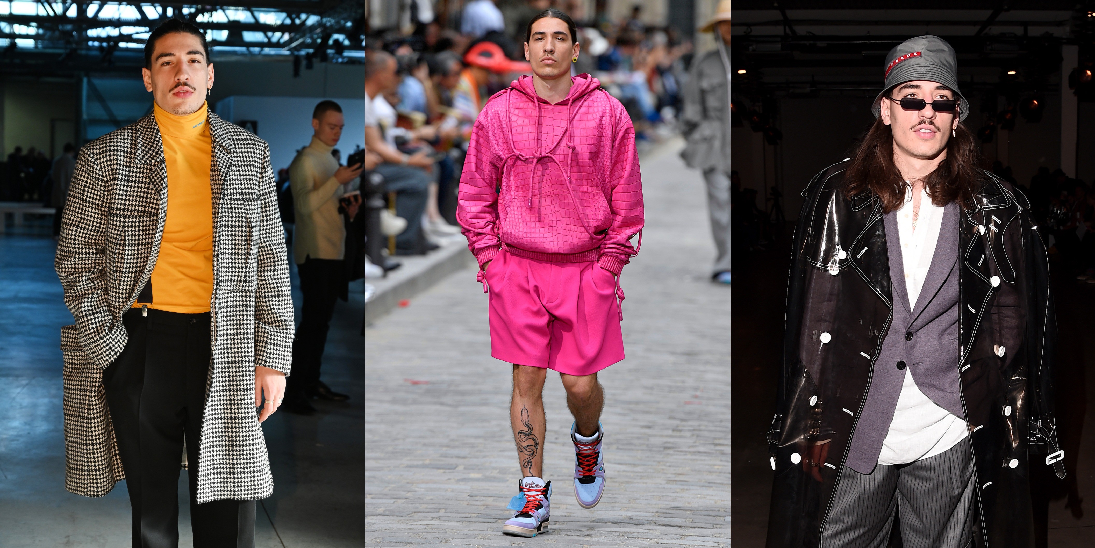Hector Bellerin attends the MSGM show during Milan Menswear