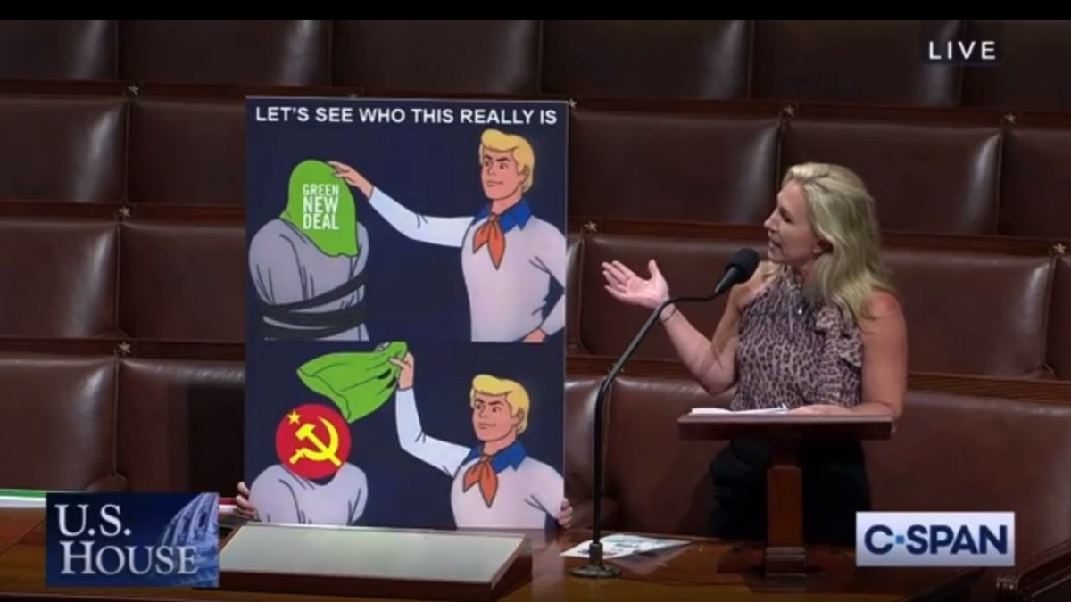 Marjorie Taylor Greene Just Brought a Giant Scooby-Doo Meme to Congress
