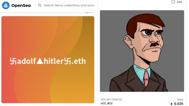 OpenSea Sure Has a Lot of Hitler NFTs for Sale