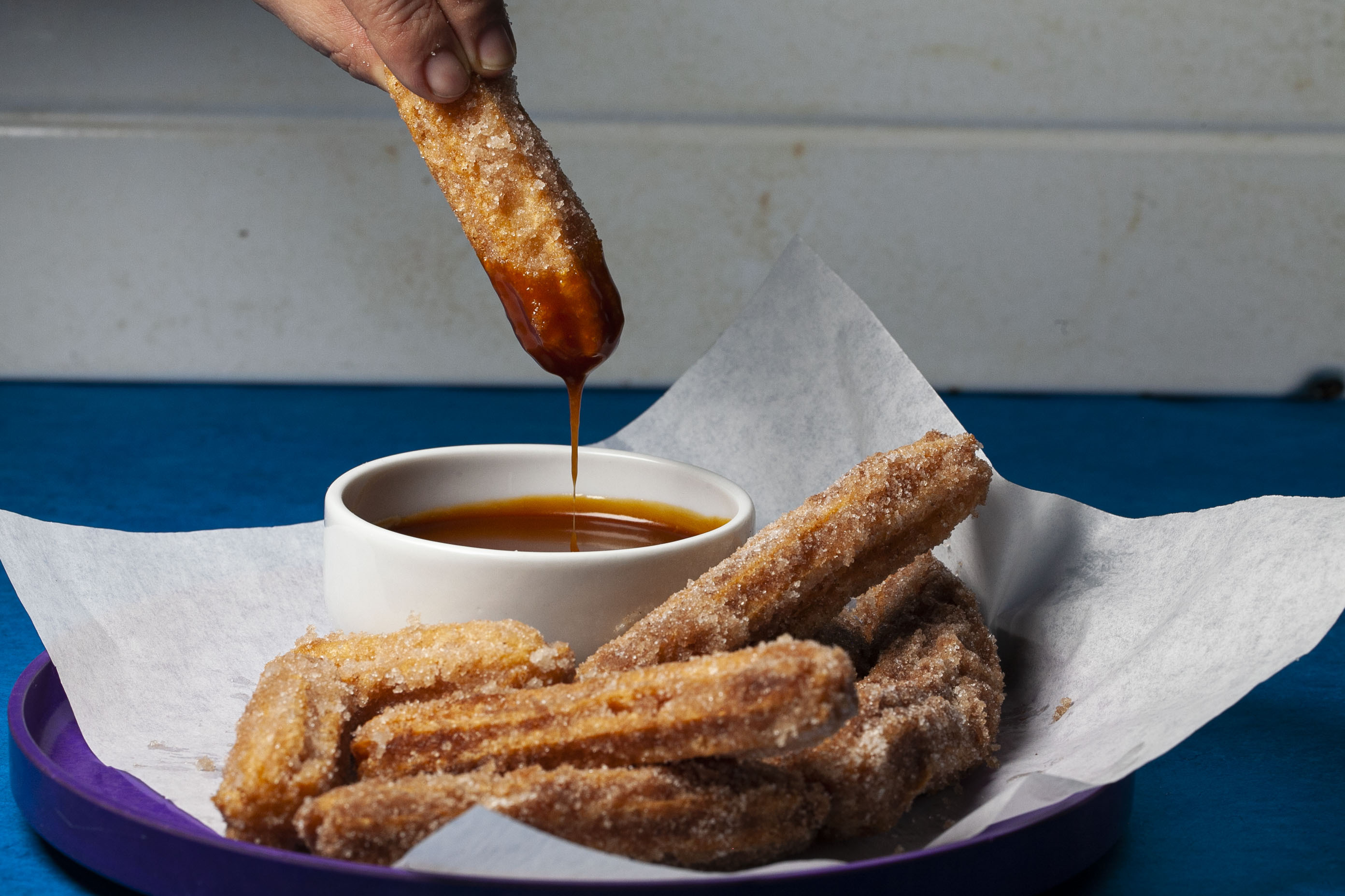 Easy Churros With Caramel Sauce Recipe