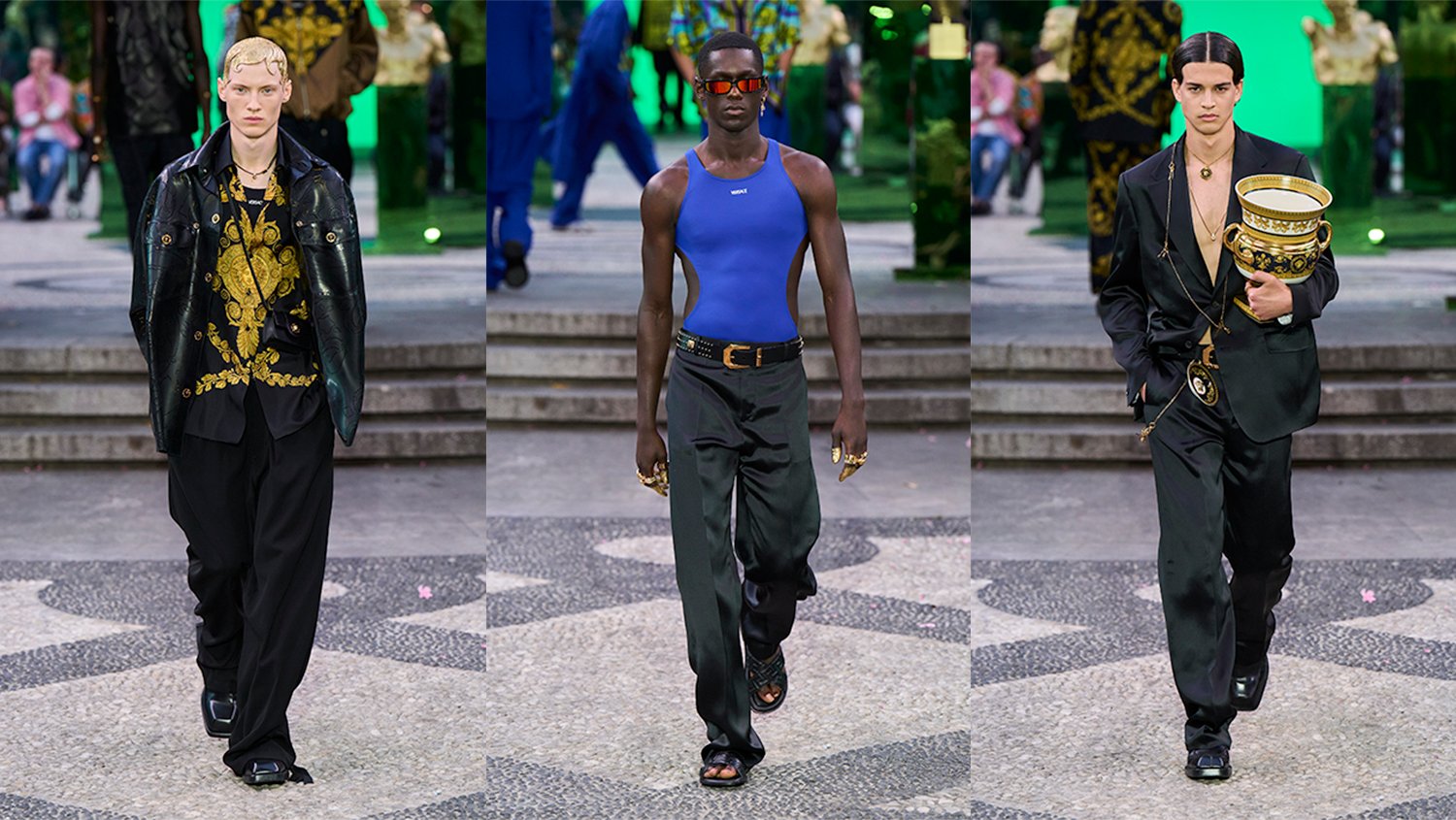 Menswear: spacemen and Peake chic at Versace in Milan