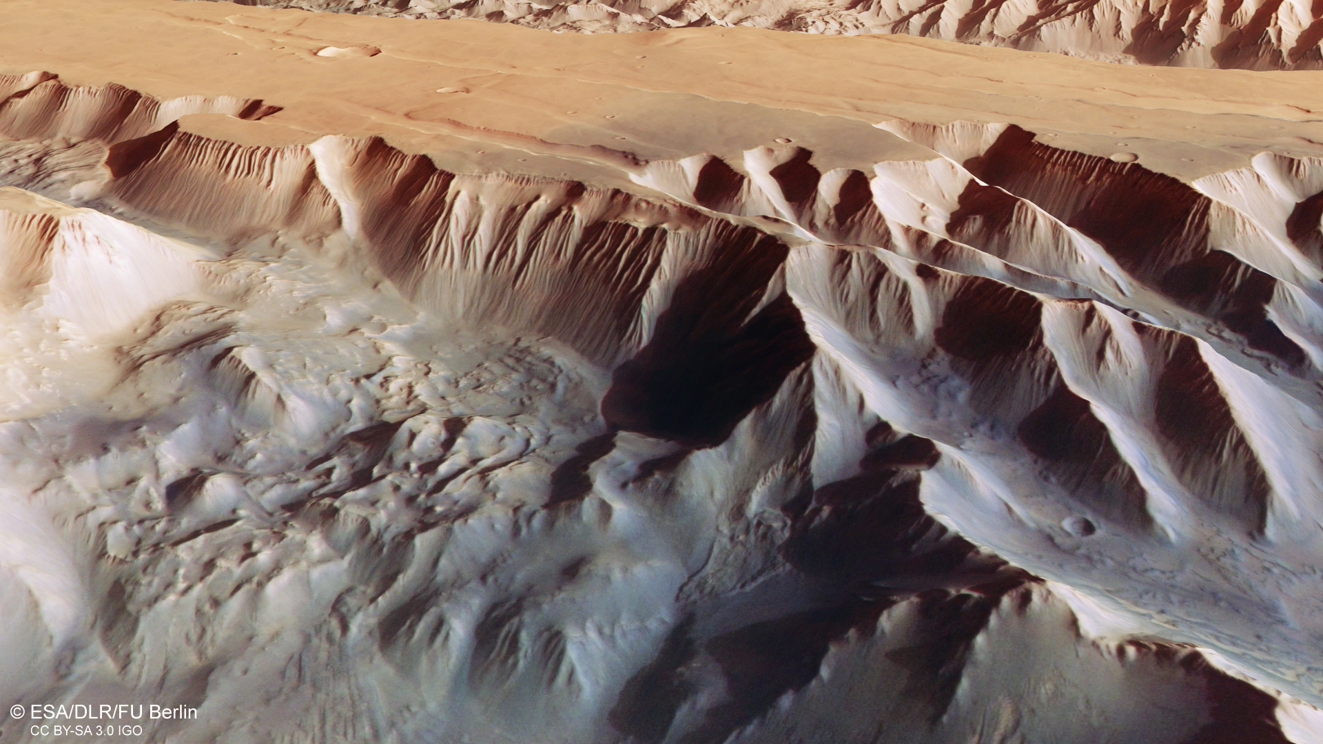 A Mars orbiter has captured stunning pictures of the largest canyon in the solar system, called Valles Marineris. It stretches across 2,500 miles of t