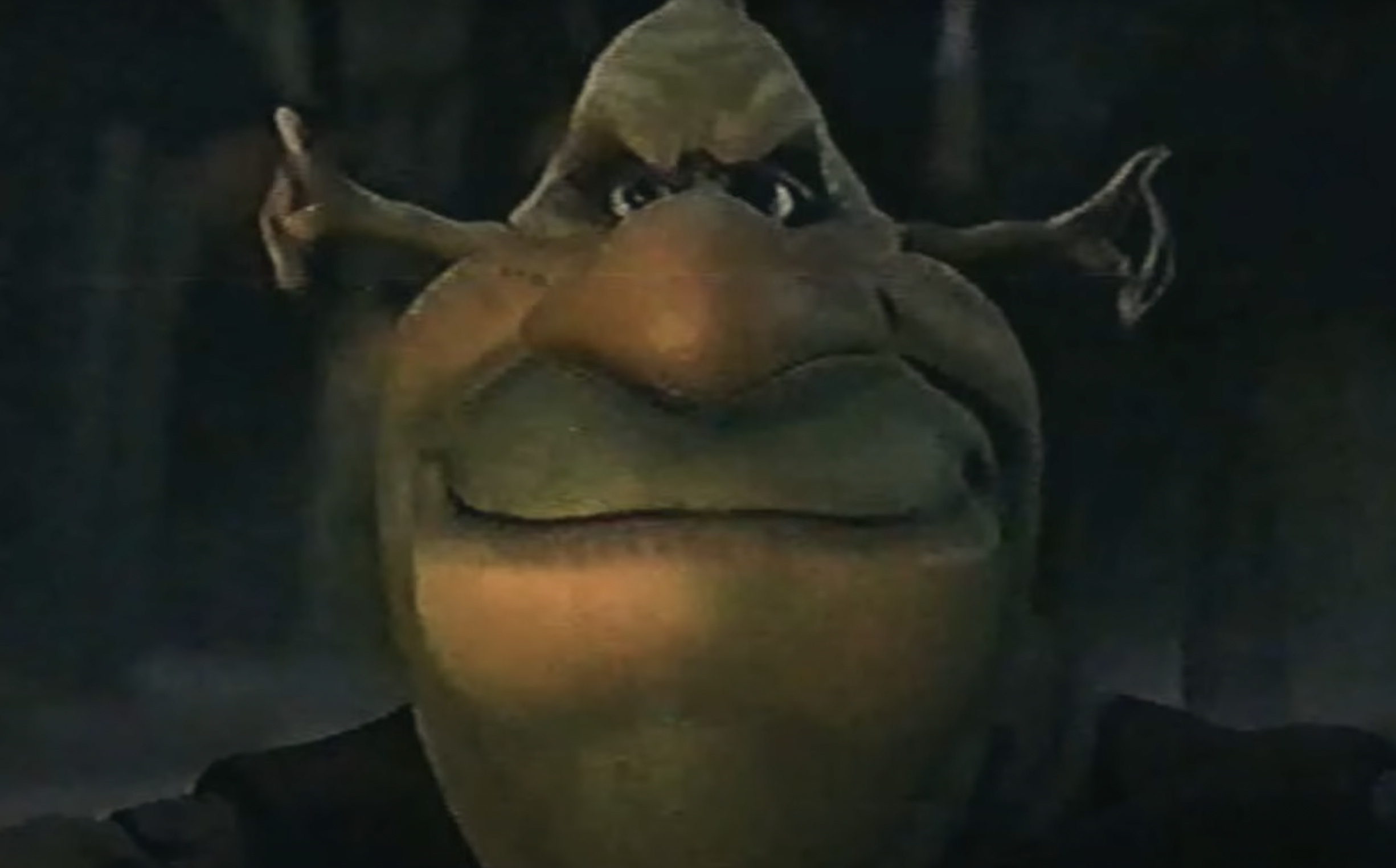 Shrek as Neo from The Matrix, early screen test