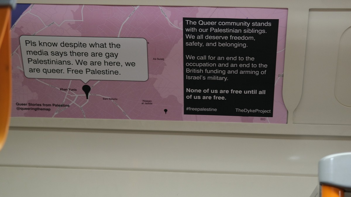 Hackers Took Over Transit Ads with Messages from Queer Palestinians in Gaza