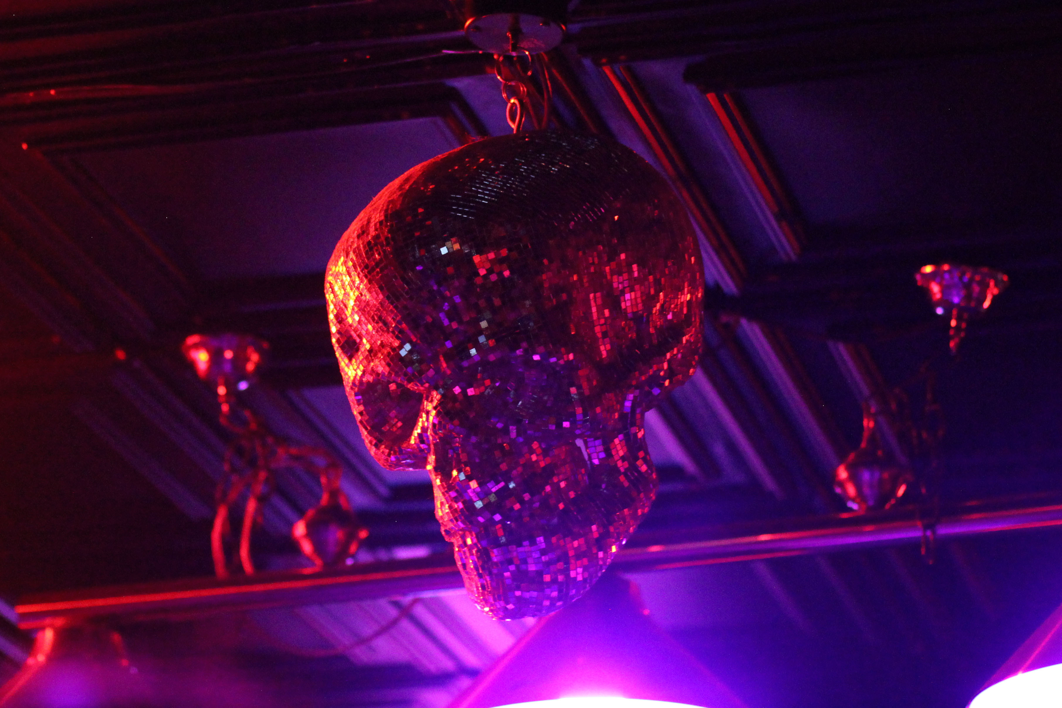 Skull-shaped disco ball