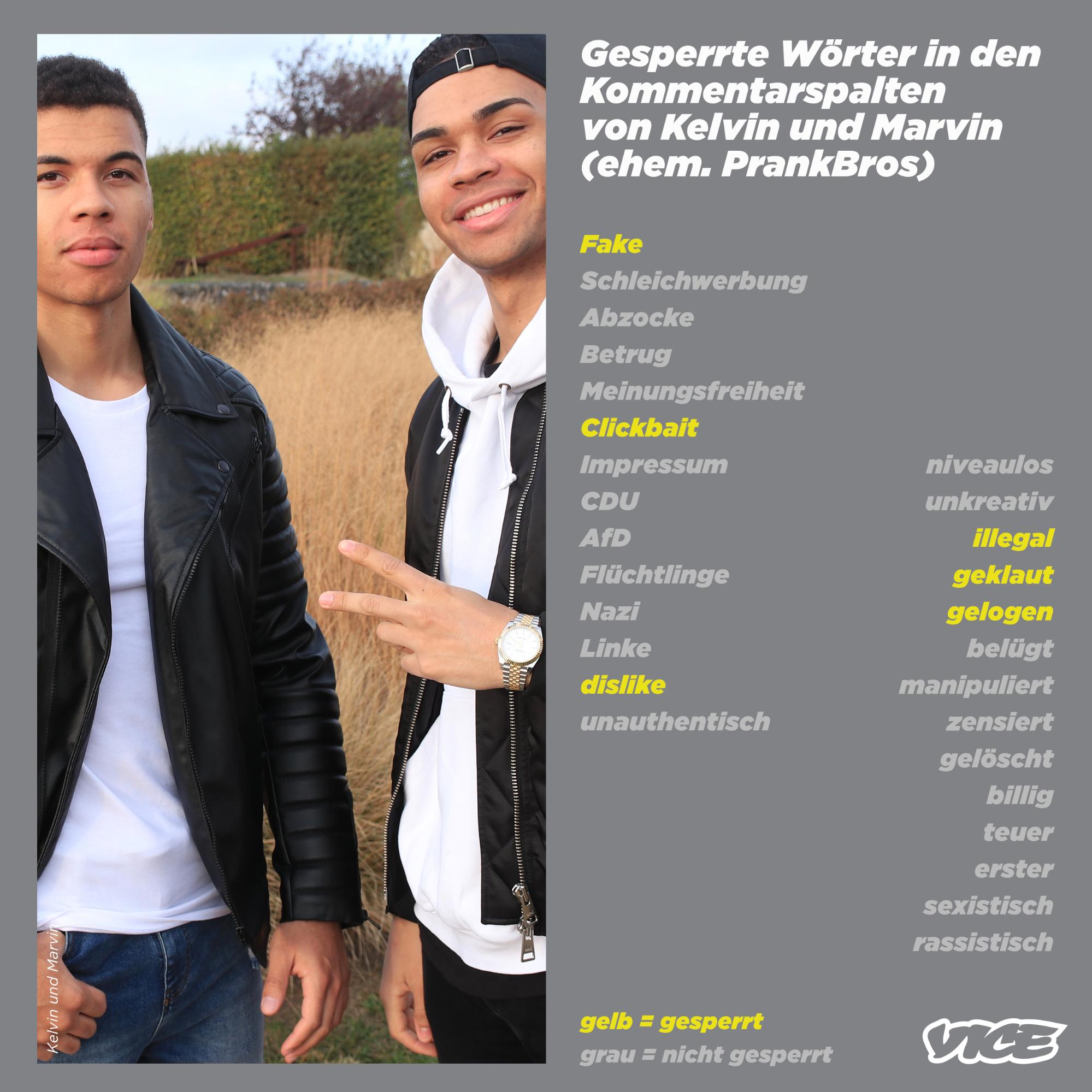 Kelvin und Marvin: Gesperrte Wörter