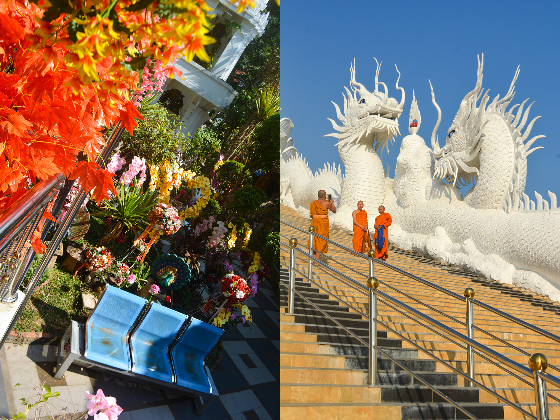 1583058997331-7-Left-Artificial-Arranges-at-Wat-Phrathat-Doi-Suthep-_-Right-Monks-at-Wat-Huay-Pla-Kang