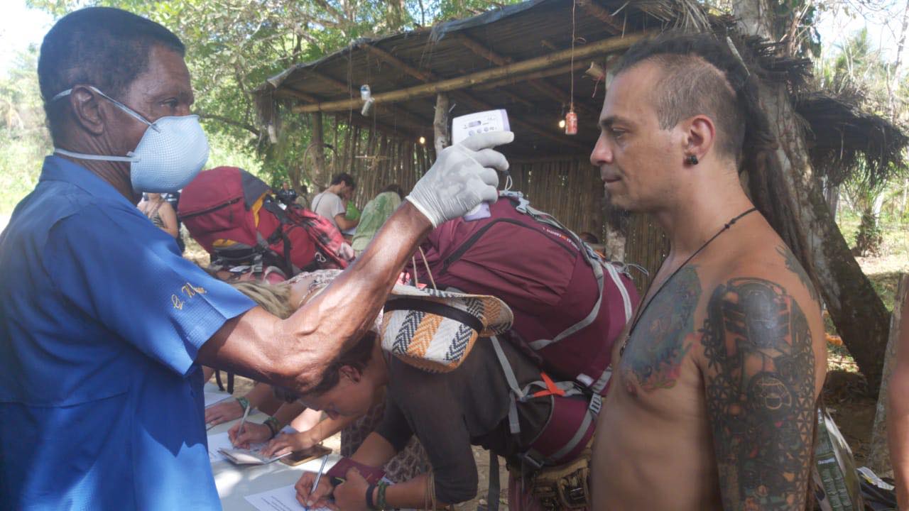 A man gets tested for coronavirus during festival