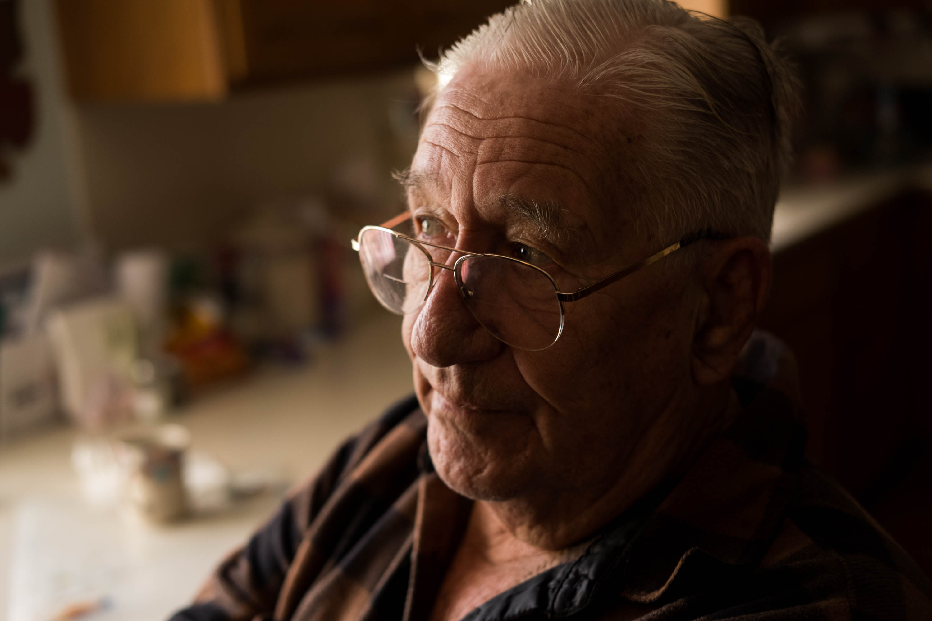 Ray Patterson, 82, is his wife Mary’s primary caregiver. The daycare services at Town Square have provided him with breaks from the challenging care he gives his own wife. Photo: Cassandra Giraldo for VICE News.
