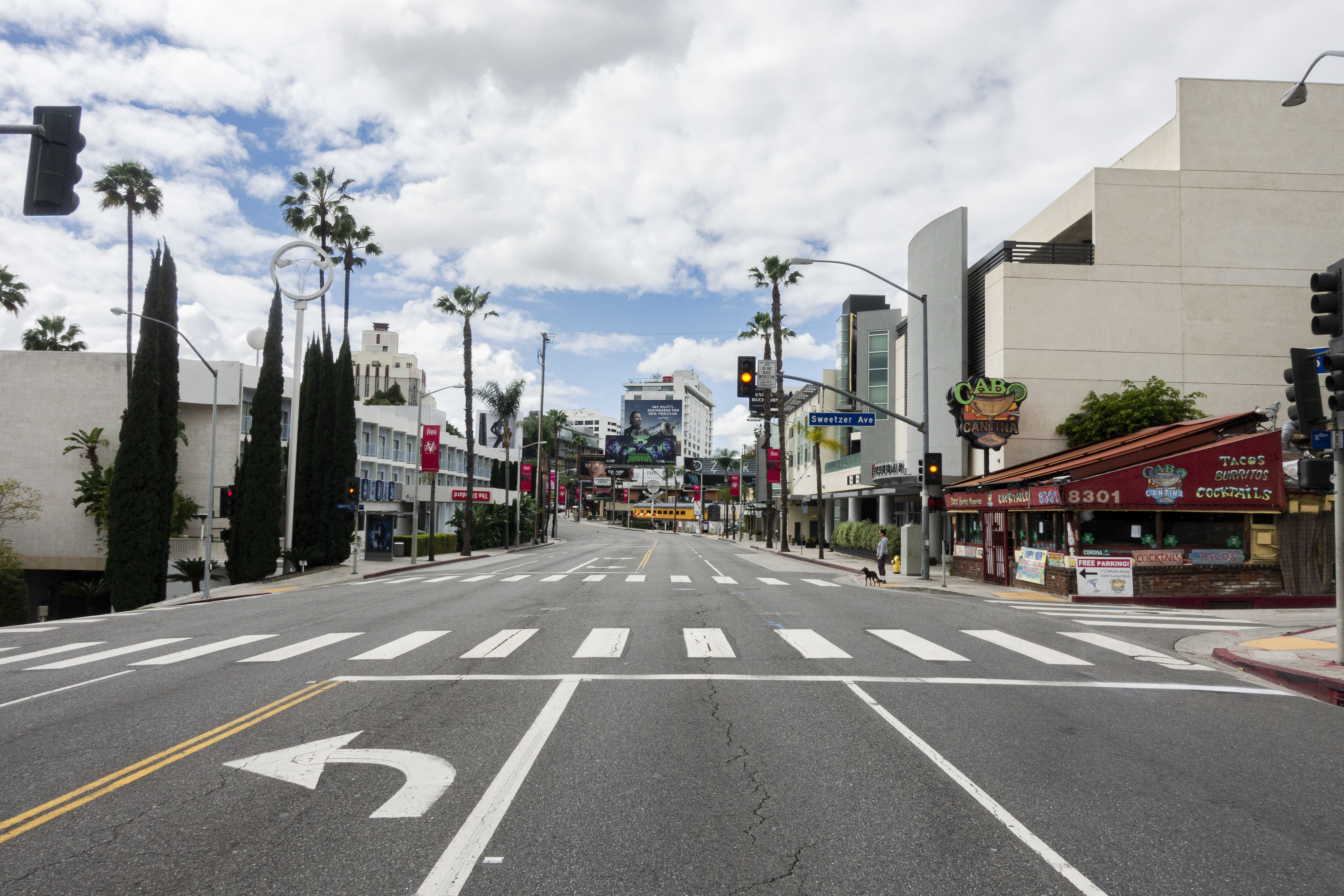 Sunset Blvd and Sweetzer Ave