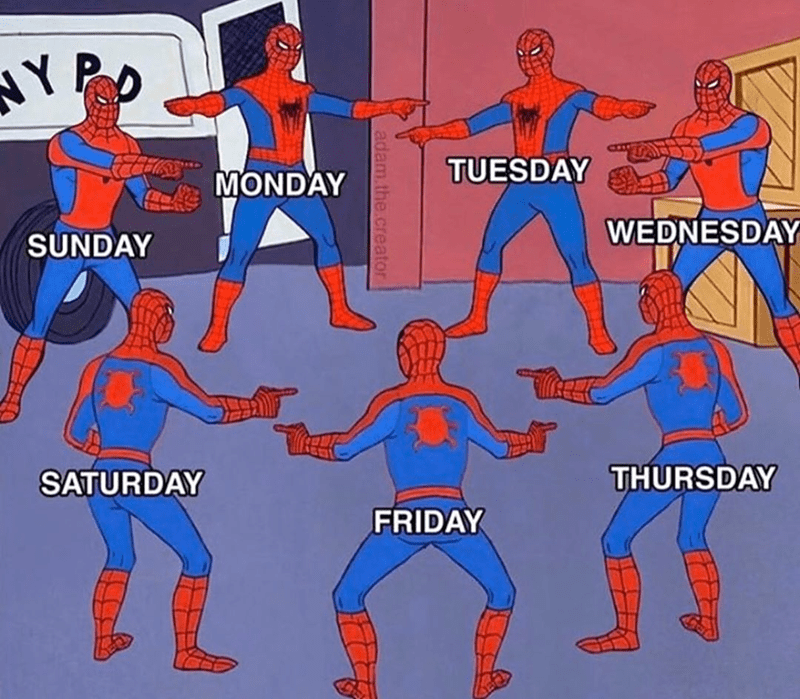 1586356208853-meme-of-spider-man-pointing-at-spider-man-with-the-days-of-the-week-coronavirus-quarantine-memes