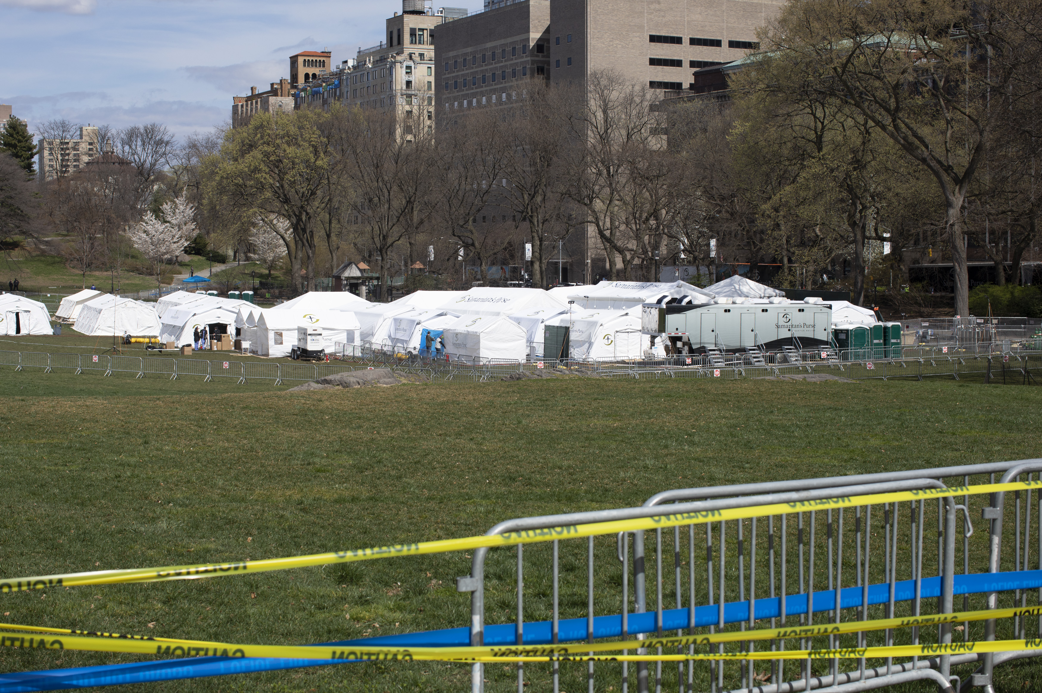 A field hospital built by Samaritans Purse was set up in Central Park across from Mount Sinai Hospital. March 30, 2020 