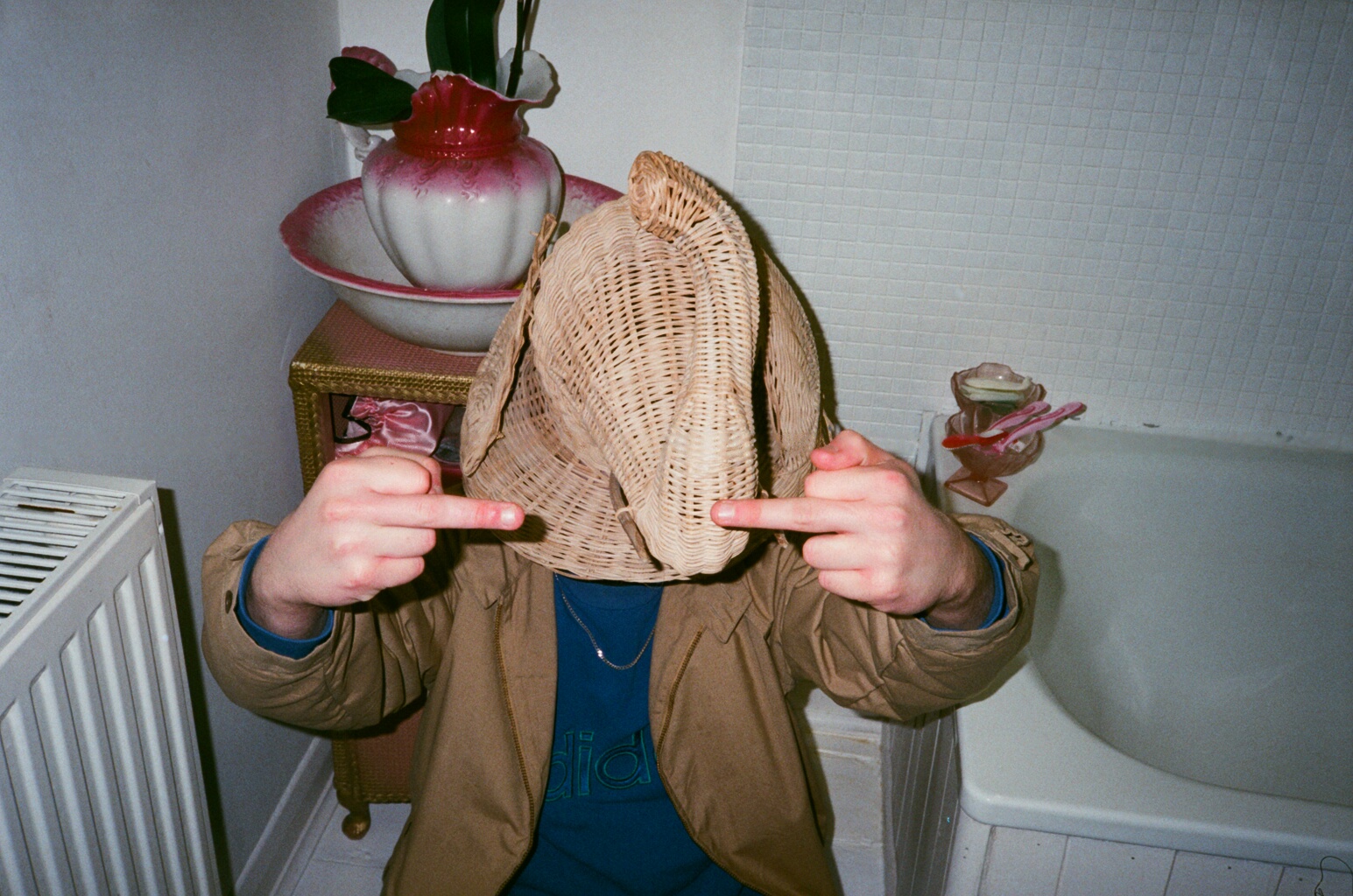 man middle fingers