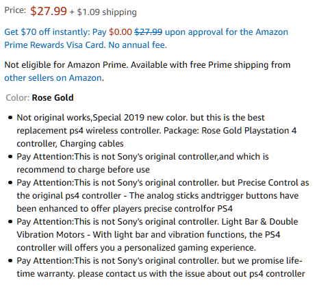 amazon selling fake ps4 controllers