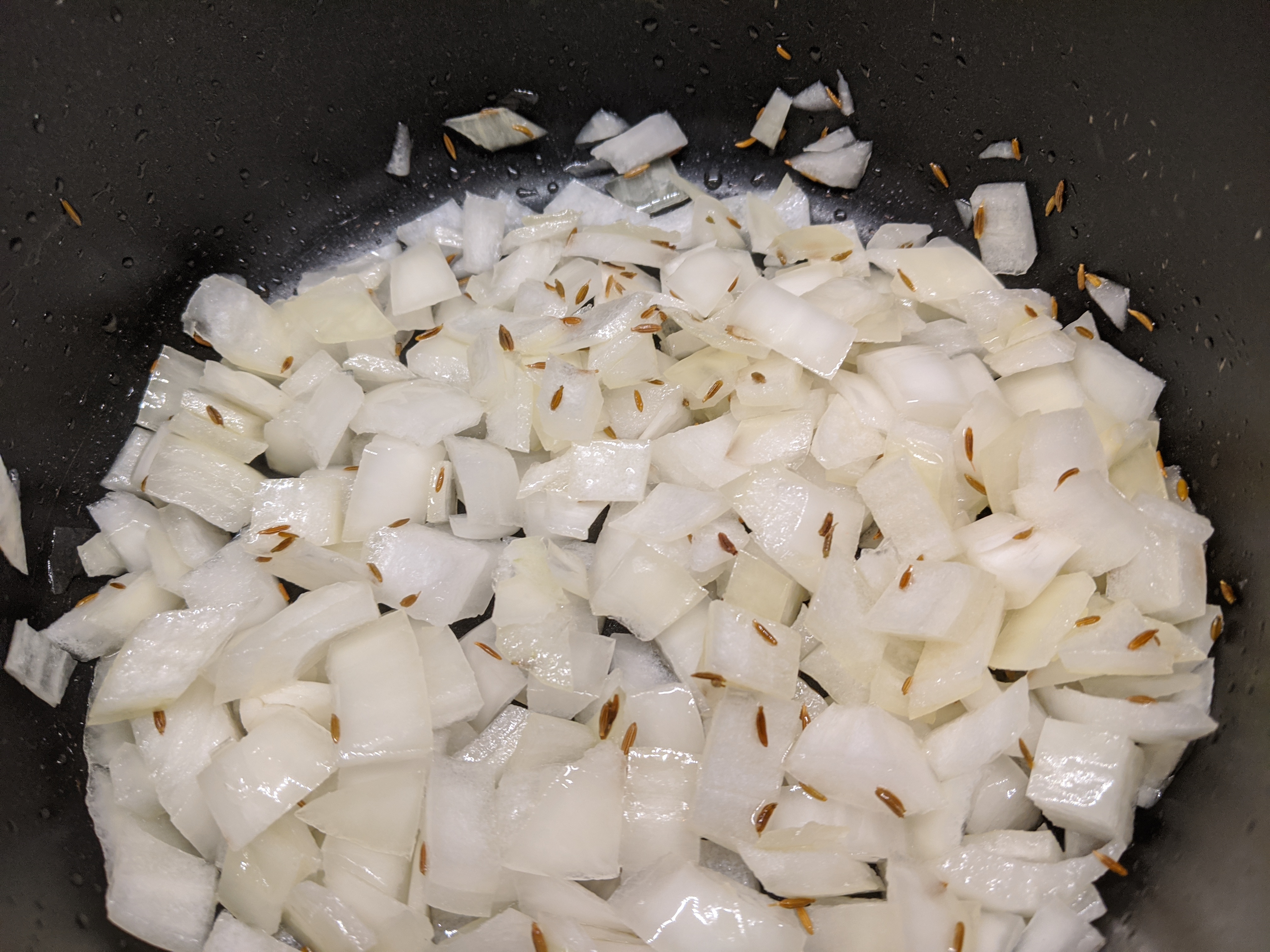 tadka with onion, ghee, and cumin seed