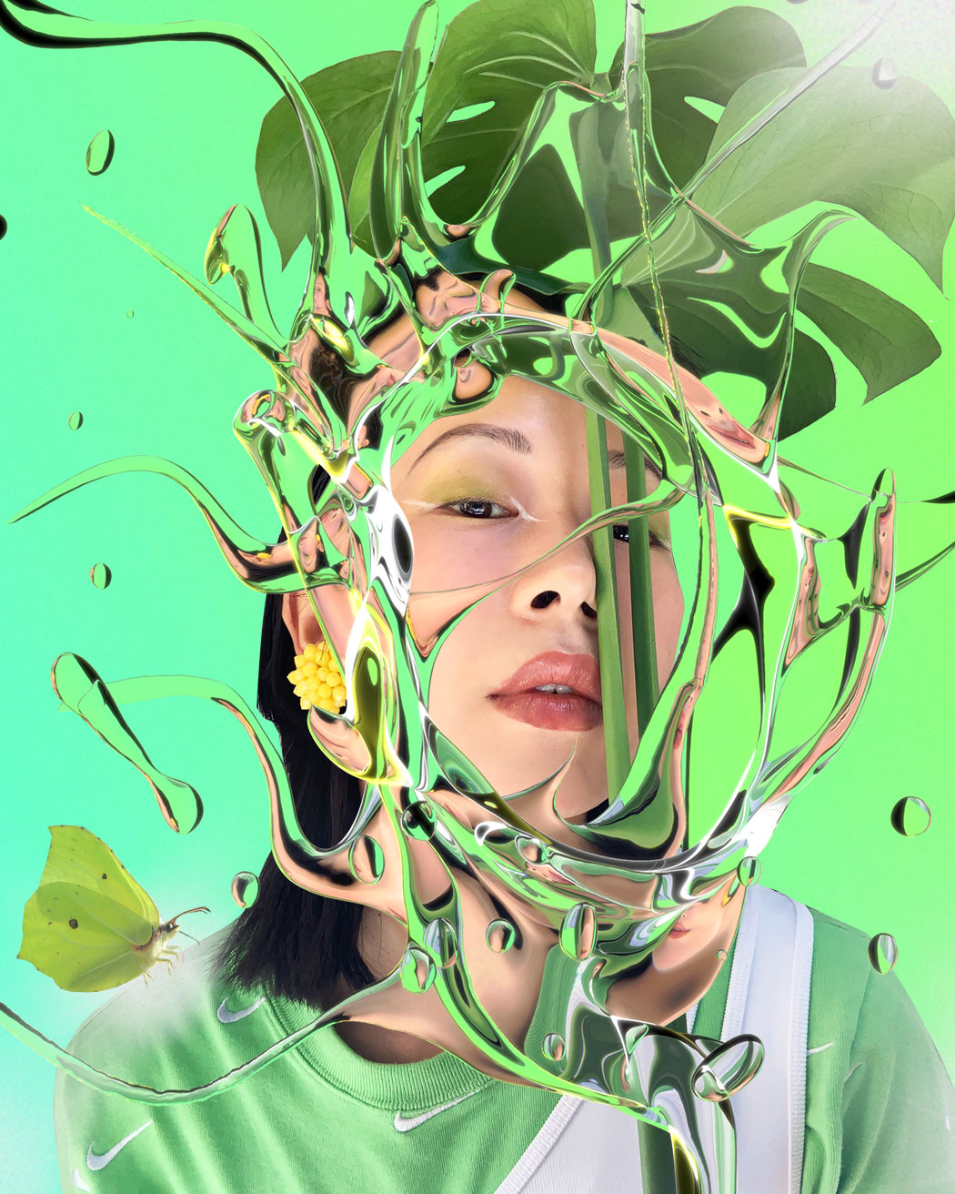 Editoriale moda realizzato in quarantena con FaceTime e 3D art