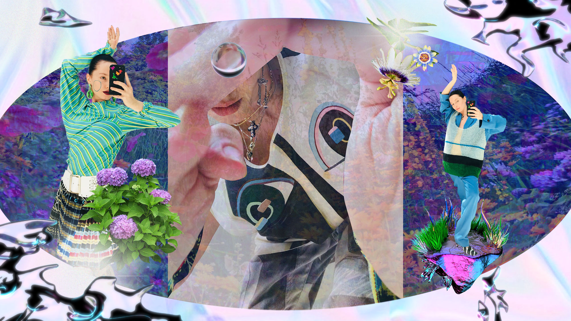 Editoriale moda realizzato in quarantena con FaceTime e 3D art