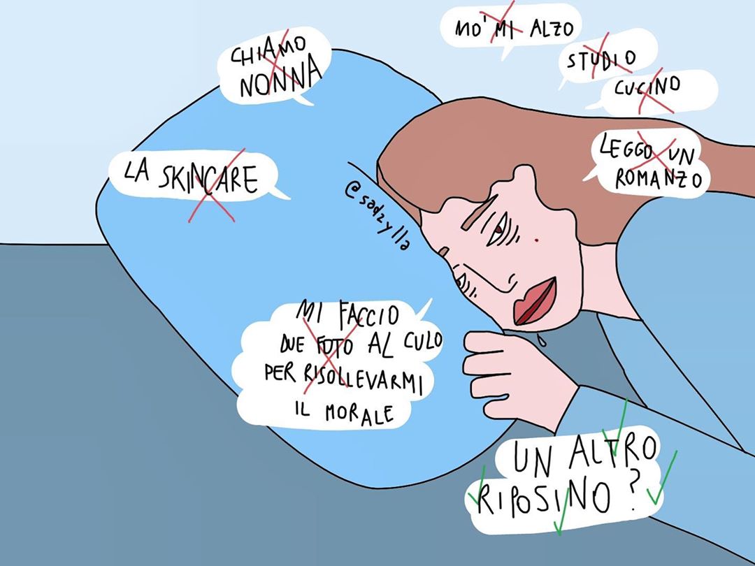 Ilustrazioni sulle vulnerabilità della Gen Z disegnate da Sadzylla