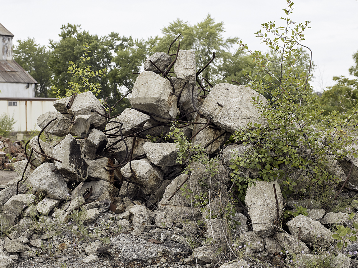 rocks entangled in wire