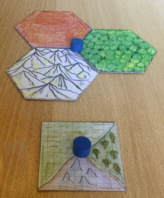 An early sketch of a Catan tile.