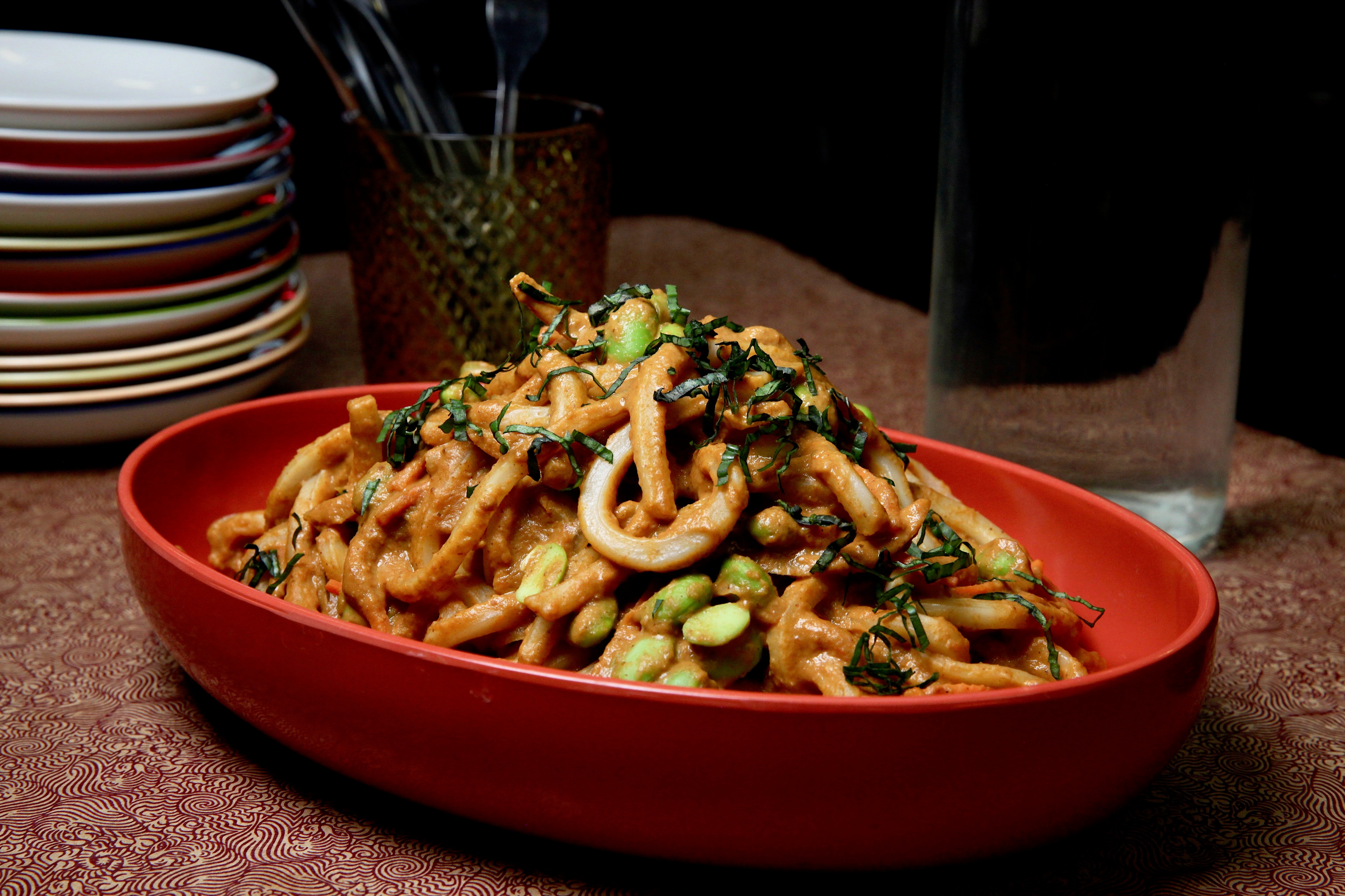 Udon Noodles With Edamame And West African Peanut Sauce Recipe