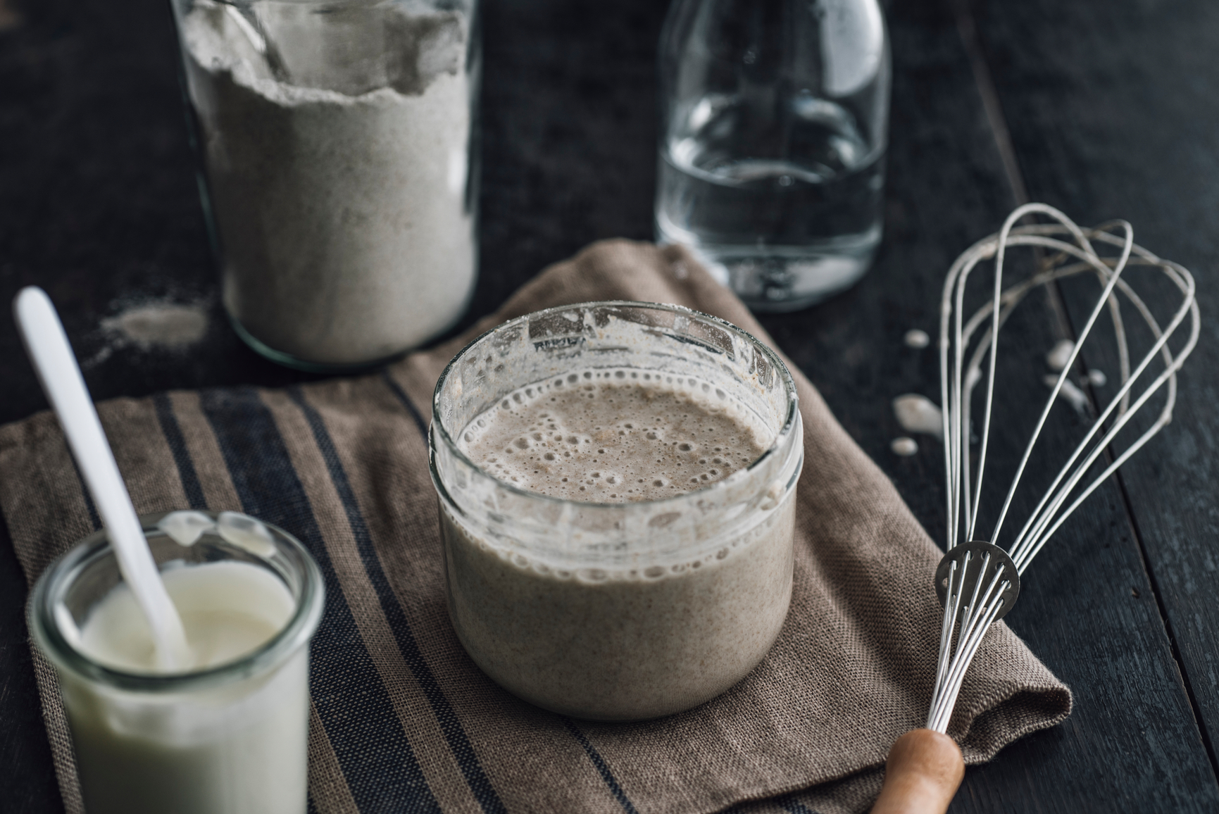 Antique sourdough starter whisk