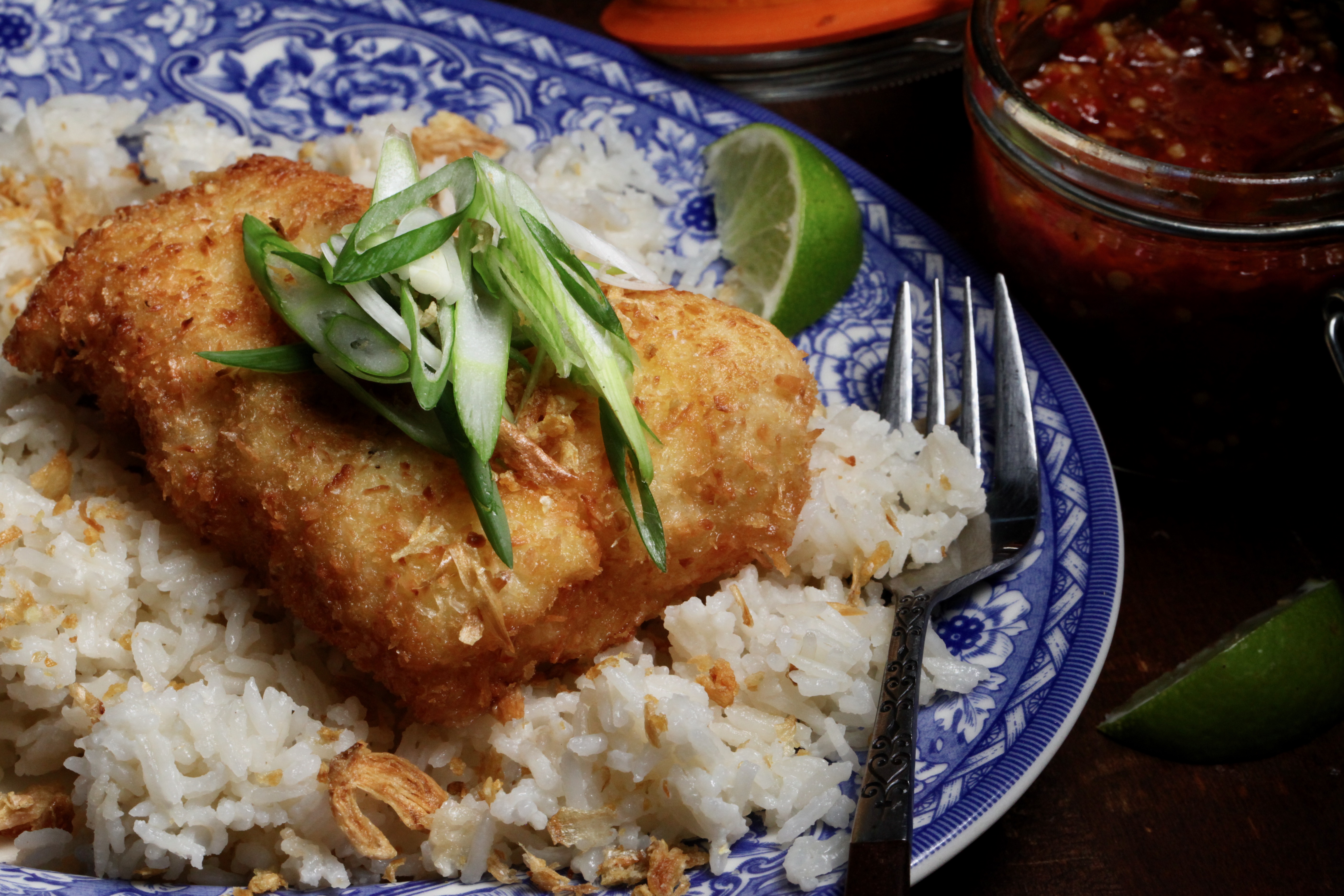Coconut Rice with Coconut Crusted Fish Recipe