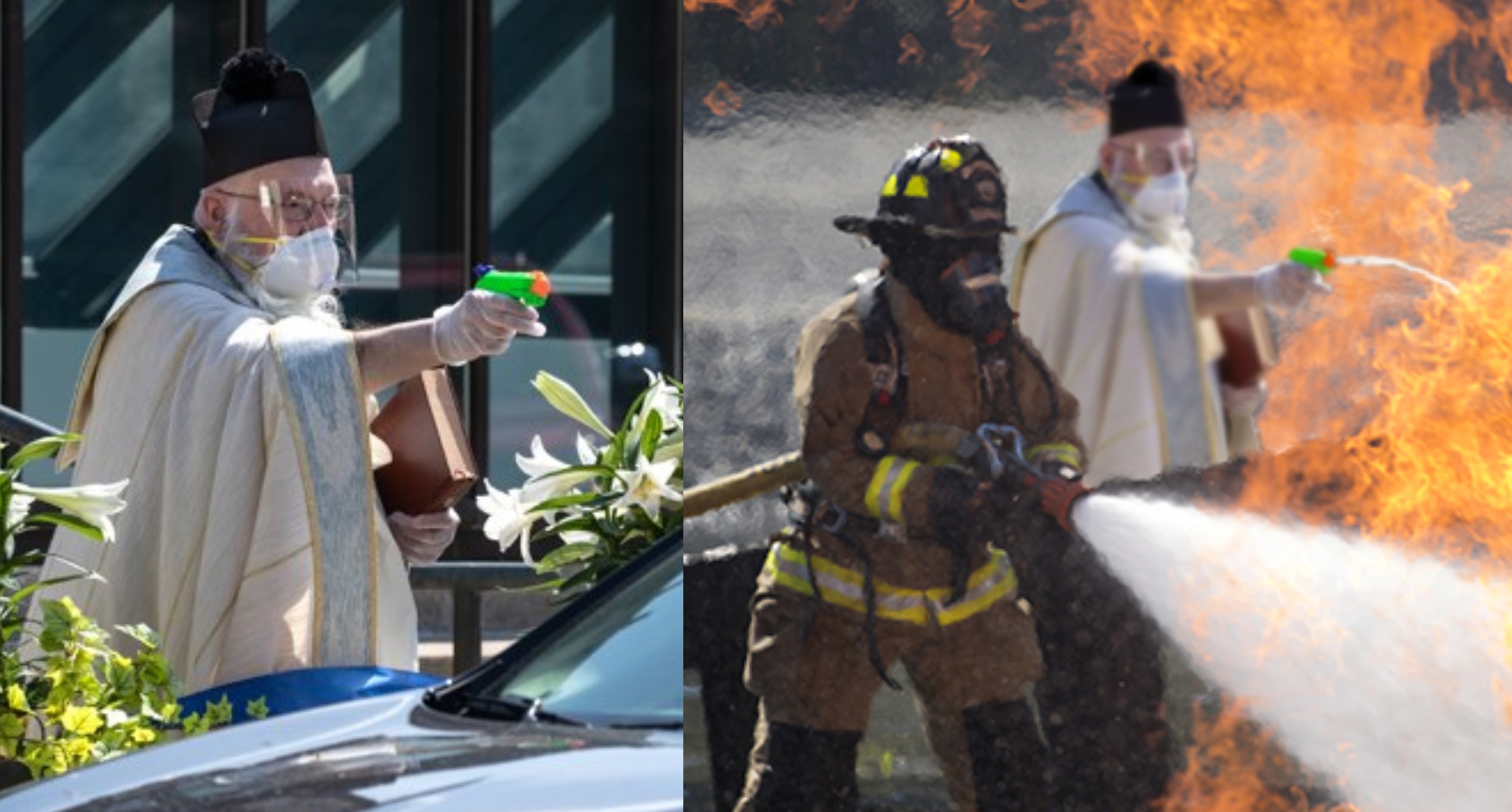 Priest Goes Viral After Spraying Churchgoers With Holy Water Using Toy Gun