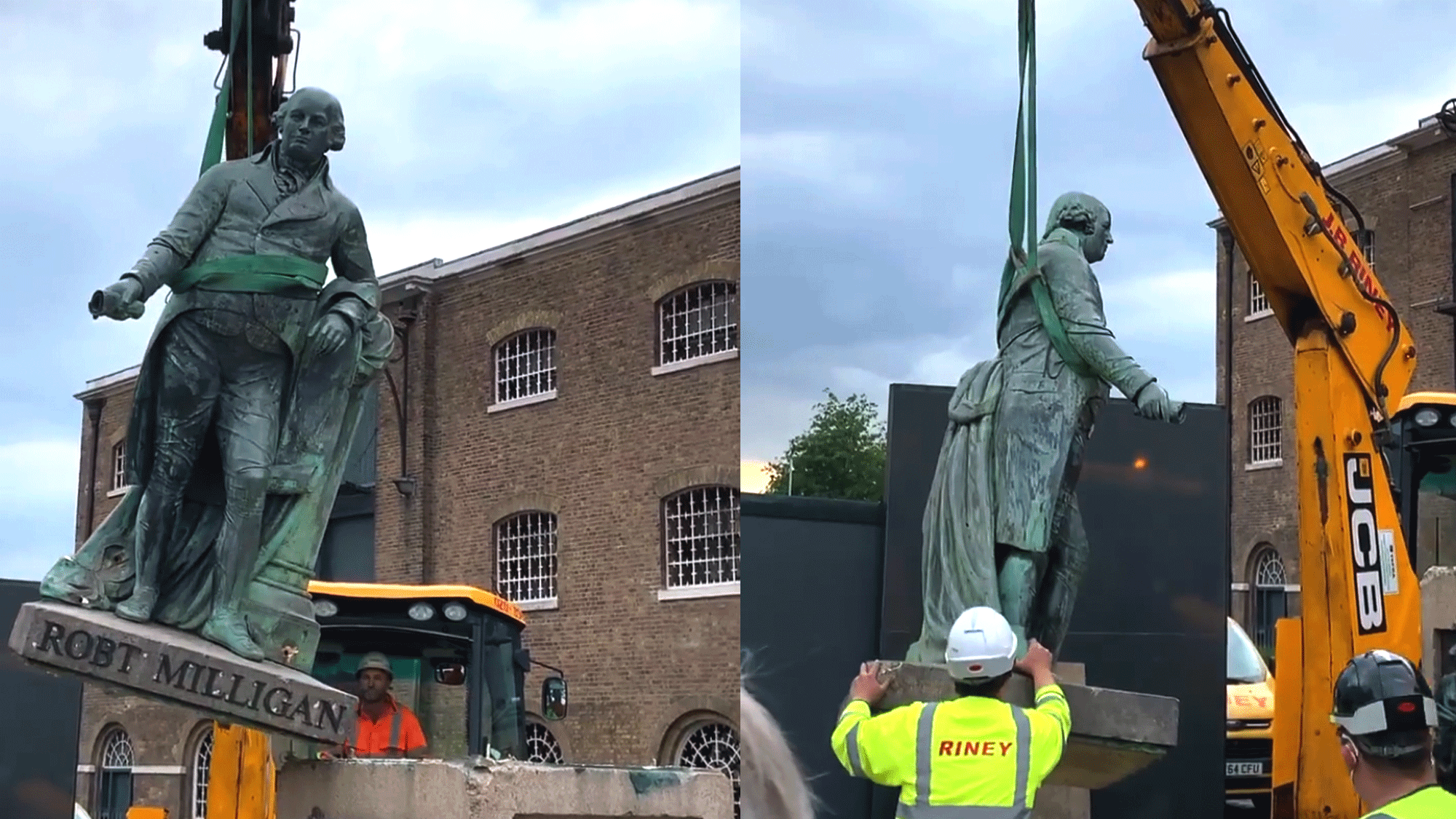 Statue of Slave Owner Removed from London's Docklands