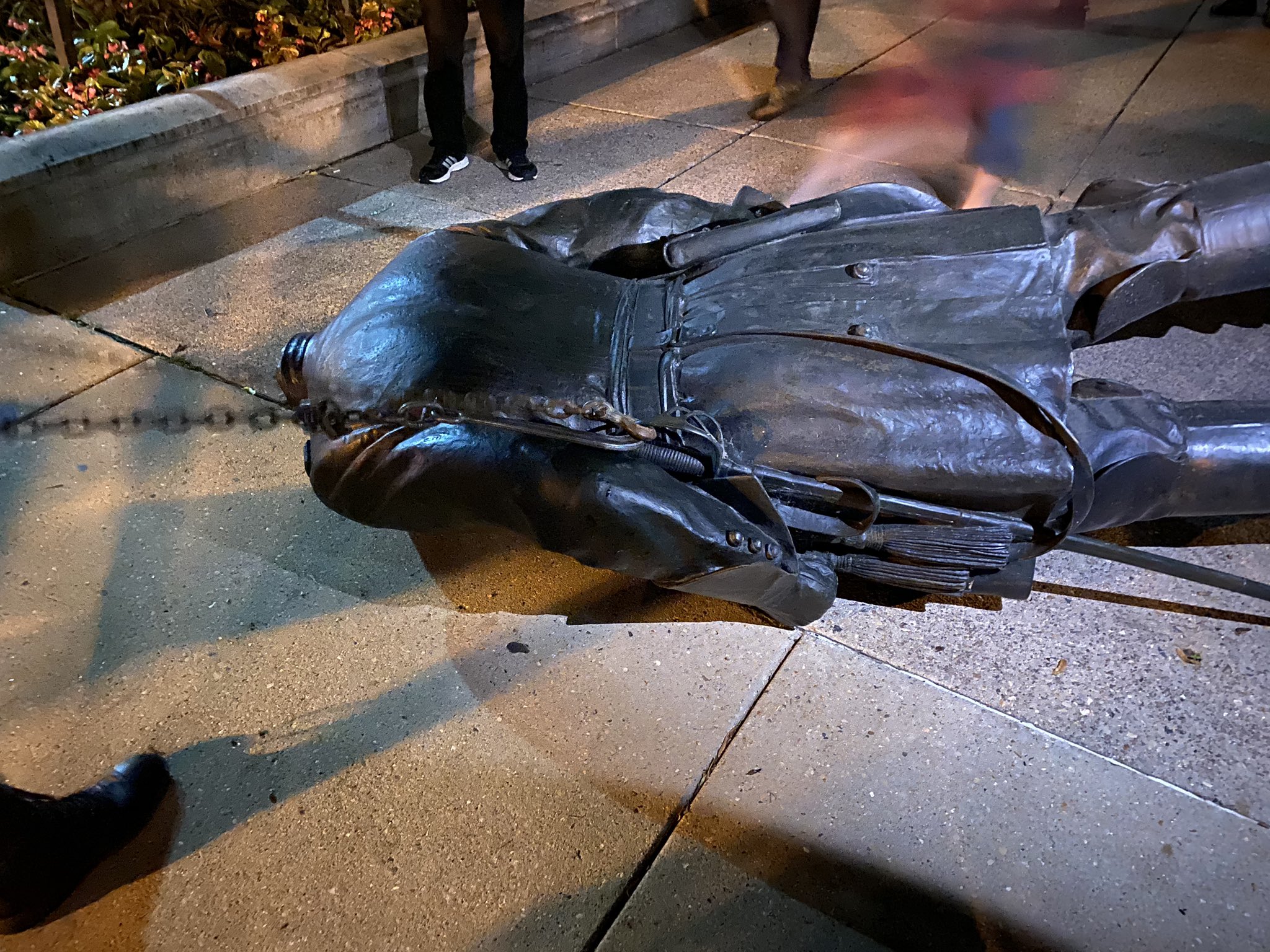 Protesters Attacked a State Senator and Tore Down a Statue of an